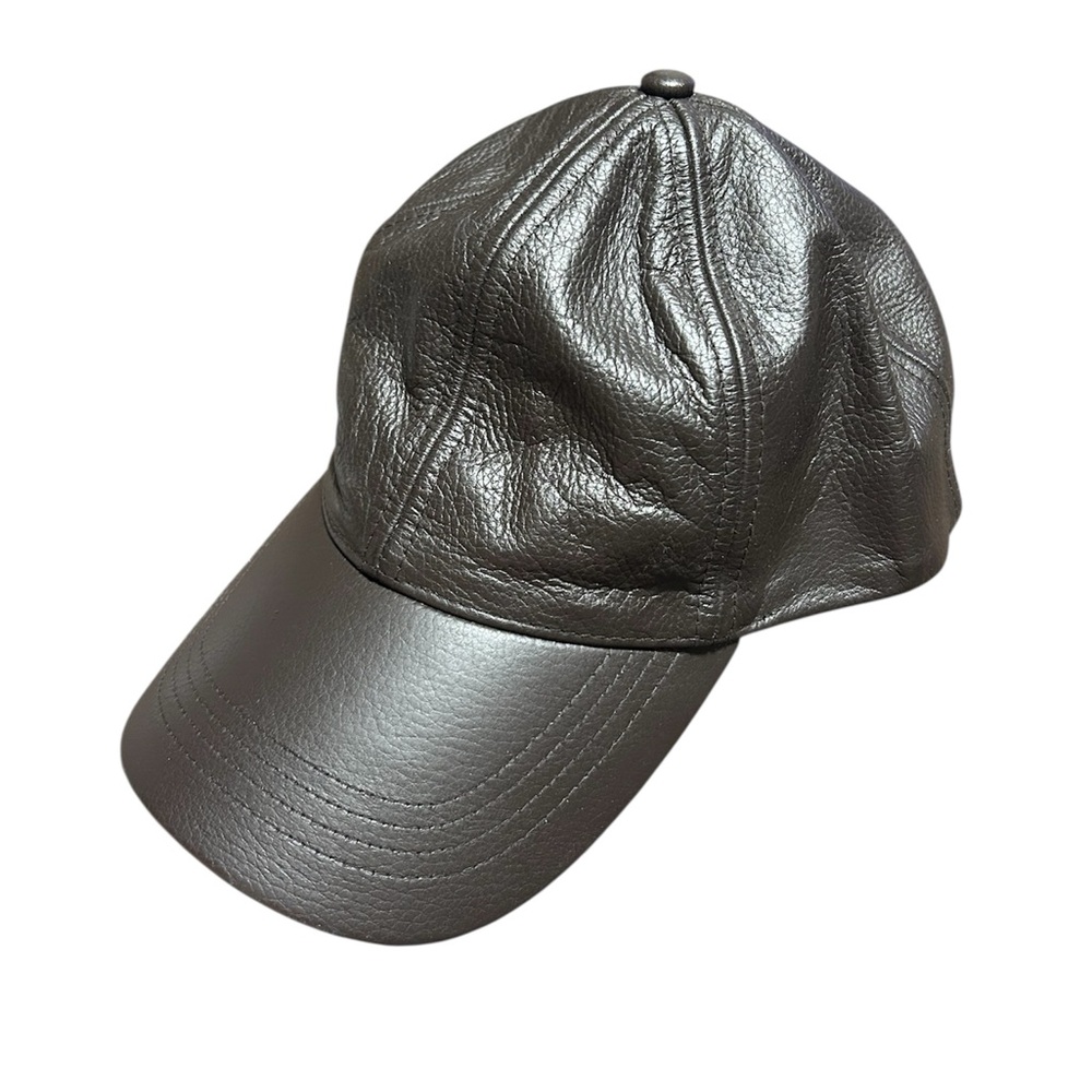 Vintage Genuine Leather Brown Strapback Minimalist Y2K Streetwear Cap Adjustable - Picture 2 of 6
